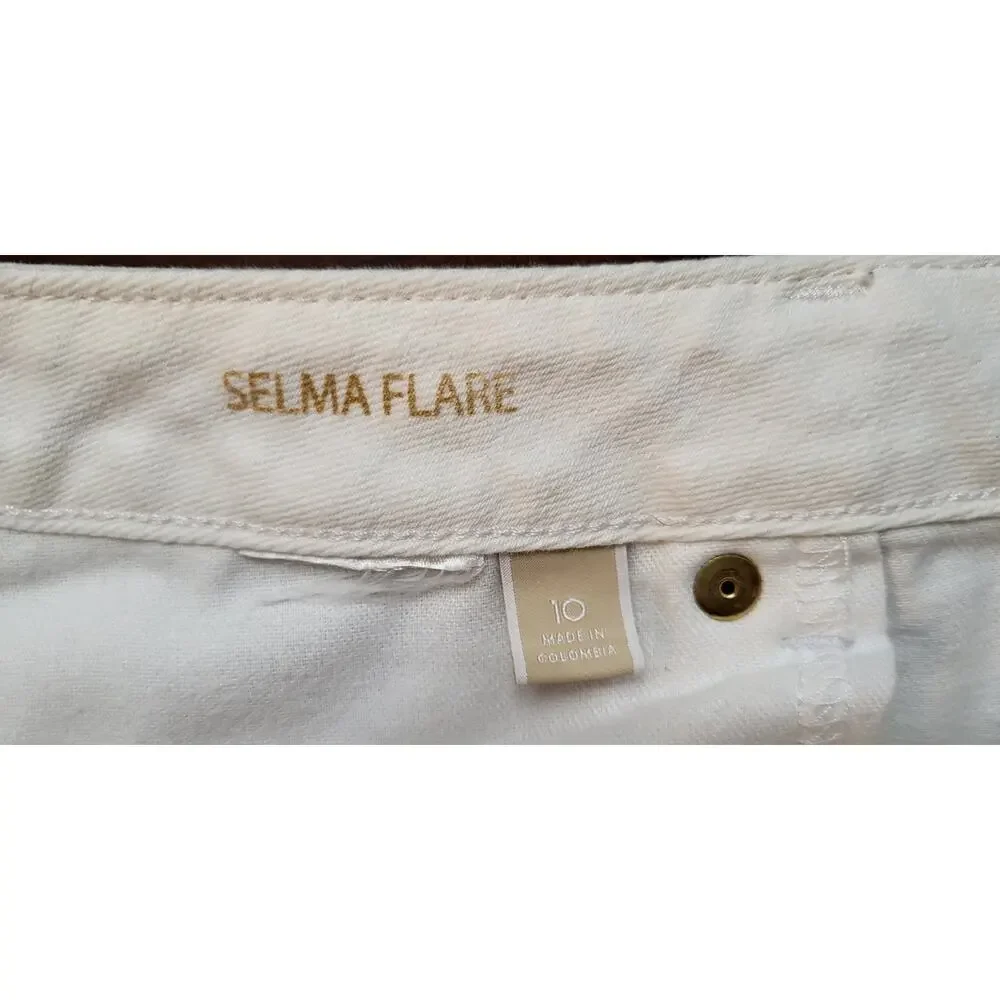 Michael Kors Womens Selma Flare Jeans Pants White Wide Leg Size 10